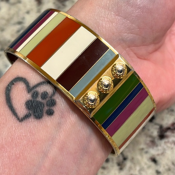 Coach Legacy Enamel Goldtone Bangle Bracelet EUC - Picture 7 of 7